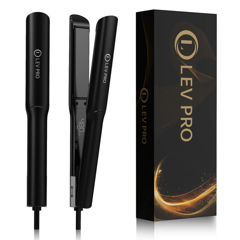 LEV PRO Titanium Platinum Black Hair Straightener - 1.25 inches